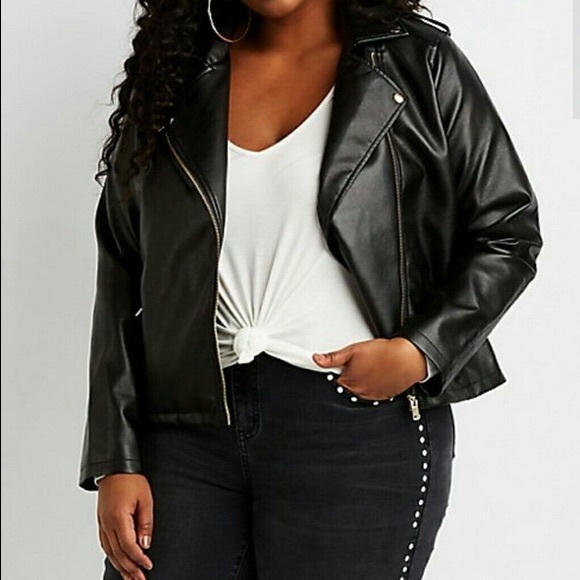 Charlotte Russe Jackets & Blazers - Faux Leather Moto Biker Jacket